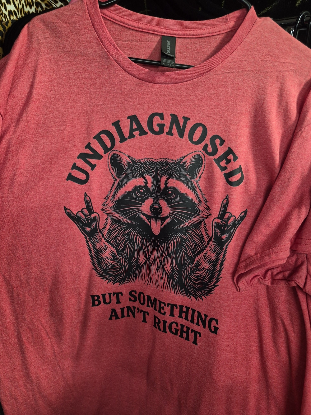 Unisex,Gildan Red Raccoon Graphic Tee